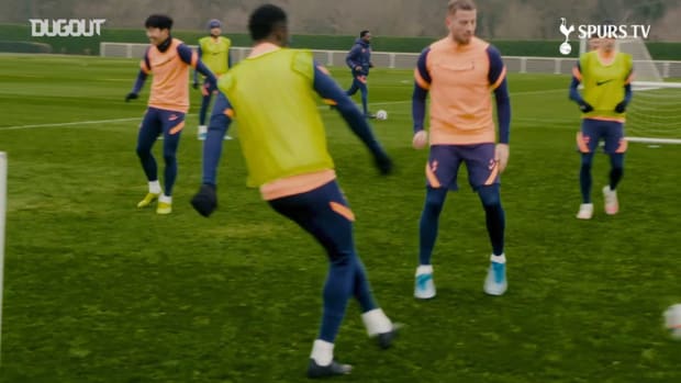 Training focus: Spurs stars train hard ahead of Fulham